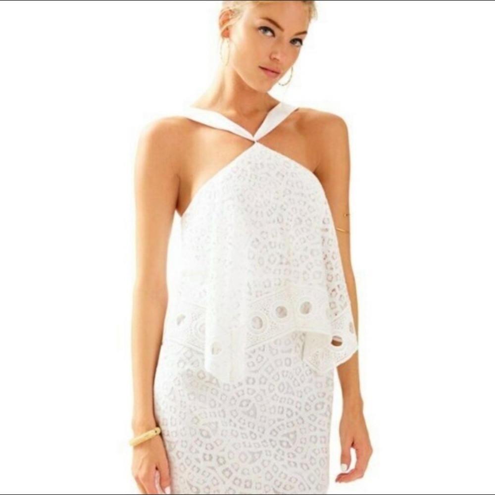 Lilly Pulitzer Lace White Halter dress! NWOT